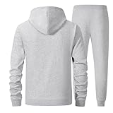 ANOTWENER Track Suits for Men Set Sweat Suit Tracksuits Outfits Hoodies Workout Jogging Joggers Sweatsuits Mens Walking Suit 2 Piece Grey ATM-070-XXL