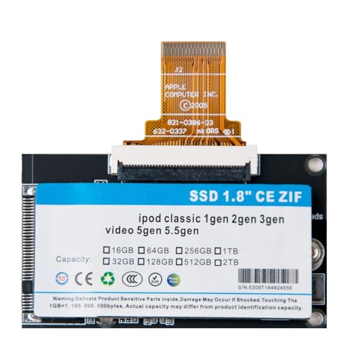 The MK1634GAL 2TB ZIF SSD is suitable for iPod 5th-7th Generation, enhancing performance, compatible with classic models, easy to expand capacity, designed specifically for classic logic boards.