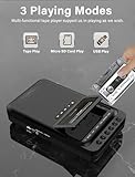 Gracioso Cassette Player Converter, Portable Cassette to MP3 Music via U Disk/SD Card or PC, Record to Cassettes/USB/SD Card via Mic,Cassette Tape Player with Headphone Jack,Retractable Handle