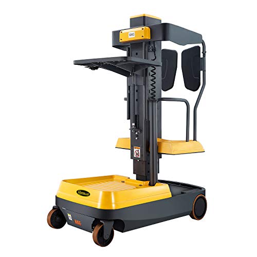 APOLLOLIFT Electric Mini Order Picker Self Propelled Lift Truck 197" Reachable Height 200lbs Capacity Load Tray for High-Level Operations