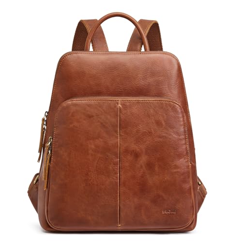 S-ZONE Small Leather Backpack for Women Fashion Designer Purse Anti-theft RFID Travel Bag