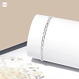 Amberta Women's 925 Sterling Silver Link Chain Bracelet for Charms (Adjustable): Silver