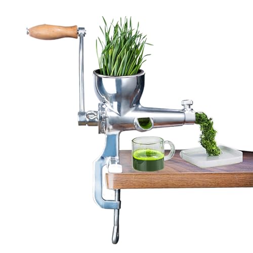 Generic Wheatgrass Juicer, Stainless Steel Portable Pomegranate Juicer Sugarcane Juice Machine Crank Wheatgrass Extractor for Juicing Wheatgrass, Orange, Ginger, Pomegranate, Watermelon