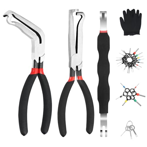 Electrical Disconnect Pliers for Cars, Electrical Connector Plier Separator, Hose Clamp Automotive Electrical Connector Pliers with Terminal Removal Tools(7 Pcs)