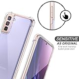 SURITCH for Samsung Galaxy S21 Clear Case 6.2" (Only), [Built-in Screen Protector] Full Body Protective Hard Shell+Soft TPU Phone Case for Samsung S21 -(Full Clear)