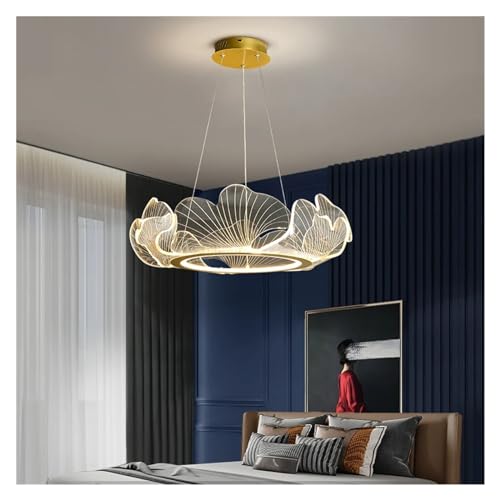 Modern LED Leaf Ring Ceiling Chandeliers Acrylic Living Dining Room Pendant Light Home Decor Hanging Lamp Luster Fixtures