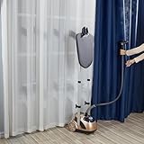 SALAV® Professional Garment Steamer with Built-in Ironing Board, 4 Steam Settings, Chrome Finish & Stainless Steel Steam Plate with Wheels for Easier Movement, 1500-watts