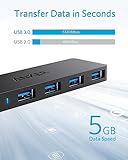 Anker USB Hub 4-Port USB 3.0 Hub,USB Splitter with 5Gbps Data Transfer, Ultra-Slim Data USB Hub [Charging Not Supported], USB Extender for MacBook, iMac, Surface, Mobile HDD, and More (USB-A, 2 ft)