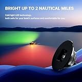 2 Nautical Mile LED Boat Navigation Lights Pair, Cold LED for Kayak, Pontoon Boat, Yacht, Air Boat, USCG Precise 112.5° Beam Provides Safe Brightest Navigation, Red LED Port Side, Green Starboard