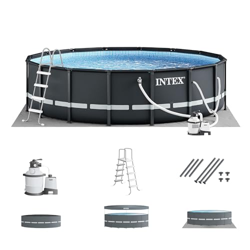 INTEX 26325EH Ultra XTR Deluxe Above Ground Swimming Pool Set: 16ft x 48in – Includes 1500 GPH Cartridge Sand Filter Pump – SuperTough Puncture Resistant – Rust Resistant – Easy to Assemble