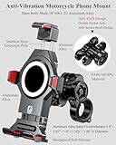 BRCOVAN Aluminum Alloy Motorcycle Phone Mount with Vibration Dampener & High-Speed Secure Lock, Anti-Theft Handlebar Cellphone Holder for Motorcycle Bike Bicycle Scooter ATV, for 4.7-7.2'' Smartphone