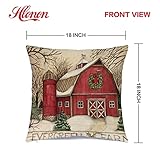 Hlonon Christmas Decorations Christmas Pillow Covers 18 x 18 Inches Set of 4 - Xmas Series Cushion Pillow Cover Custom Zippered Square Pillowcase