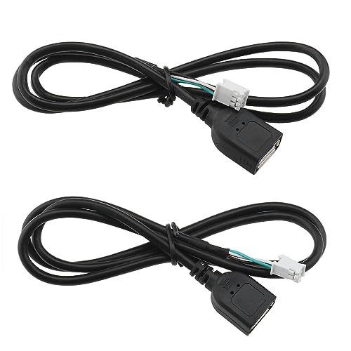 Micro Traders 2PCS Car USB Extension Cable Adapter 4Pin & 6Pin Connector 76cm Compatible with Android Car Radio Stereo External USB Flash Drives Fast Charging Mobile Phones