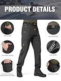 FREE SOLDIER Men's Outdoor Softshell Fleece Lined Cargo Pants Snow Ski Hiking Pants with Belt (Black 38W/34L)