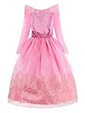 ReliBeauty Girls Princess Dress up Costume with Accessories, 6X-7, Pink