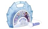 eKids Disney Frozen Karaoke Microphone with Bluetooth Speaker for Fans of Disney Toys, Kids Karaoke Machine with Built in Music