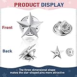 Fumete 100 Pcs Star Pins Bulk Star Badge Lapel Pins Star Brooches for Labor Day Veterans Day Memorial Day Party Costume Decor(Silver)