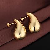 Waterdrop Earrings Gold Plated Tear Drop Earrings for Women Gold Teardrop Earrings Dupes Earrings Large Water Drop Earrings Studs 925 Gold Earrings for Women Silver Earrings