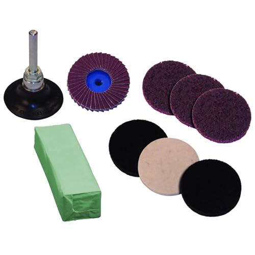 PFERD 2" COMBIDISC Type CDR Mirror Finish Quick Change Discs and Pad Set - Professional Grade Polishing and Finishing Kit (10 Pieces)1