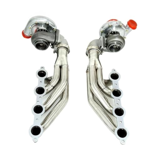 ZYBUFOX Turbocharger T4 AR.80/.81 Turbo+Manifold+Elbow Adapte+Wastegate for LS1 LS2 LSX V8 4.8L 6.0L Supercharger