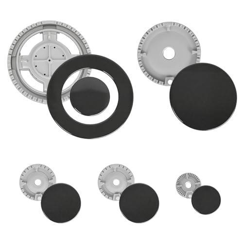 Gas Stove Burner Covers Cooker Hat Set, Lid Upgraded Oven Gas Hob Burner Crown Flame Cap, Replacement Caps Stove Burner Head Parts, Fits for Most Gas Stove Burners, 5 Pack