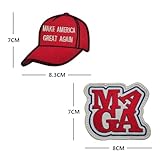 4 PCS Trump MAGA 2024 Patch Trump Ear Patch Make America Great Again Patch Embroidered Patch Morale Patch Applique Fastener Hook and Loop