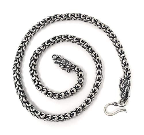 Sterling Silver Dragon Chain - Handmade Vintage 925 Necklace (18, 5.5mm)