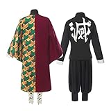 CR ROLECOS Giyuu Tomioka Cosplay Costume for Giyuu Cosplay Kimono Outfit Robe Uniform Suit Halloween XXL