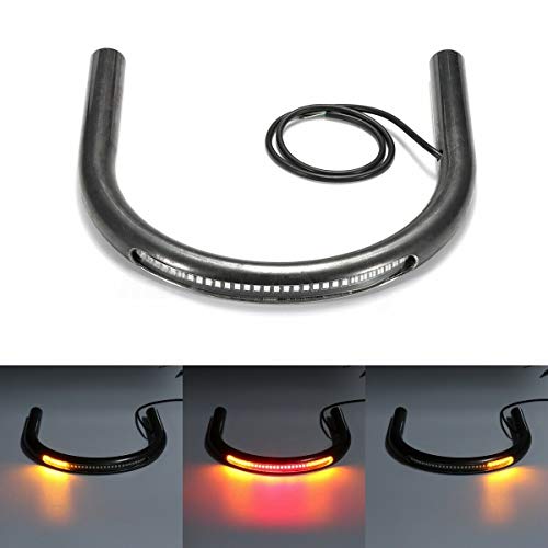 Riloer Motorcycle Frame Hoop LED Stop Brake Light & Indicators Rear Seat Loop Tail Hoop Frame for Cafe Racer Style 227mm/8.9" Rear Seat Hoop