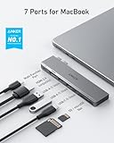 Anker USB C Hub for MacBook, Anker 547 USB-C Hub (7-in-2), Compatible with Thunderbolt 4 USB C Port, 4K HDMI, USB C and 2 USB A Data Ports for MacBook Pro 13 Inch, MacBook Air M1 / M2, and More