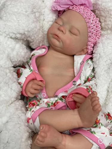 Abenduot 18inch/45cm Timothy Baby Full Body Solid Silicone Baby Girl Dolls,not Vinyl,Realistic Handmade Soft Silicone Reborn Doll Washable