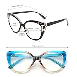 eyeezi 4PC Cat Eye Reading Glasses for Women,Blue Light Flexible Spring Hinges.Anti-glare Readers Fashion Reading Glasses for Women 1.75