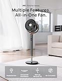 Dreo Fan for Bedroom, 120° Oscillating Standing Fan, Quiet Floor Fan with DC Motor, 82ft Pedestal Fan for Whole Room, 8 Speeds, 3 modes, 20dB, 120° Manual Vertical, 35-40" Adjustable Height, 8H Timer