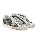 Golden Goose Super-Star Lurex Camouflage Glitter Upper Silver Toe and Star Leather Heel Womens Distressed Sneaker GWF00101.F001638.80828-39