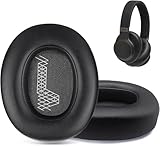 Replacement Ear Pads for JBL E65 (E65BT E65BTNC)/Live 650 (650NC 650BTNC)/Live 660 (660NC 660BTNC)/Duet NC Over-Ear Headphones, Earpads Cushions with Softer Leather (Black)