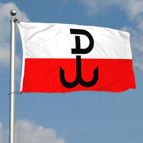 Aihccy Polish Home Army Resistance Movement World War II Historical Flag the Vierkleur Flag Banner Outdoor Indoor Decoration Flag 3x5Feet Fade Resistant and Vivid Color