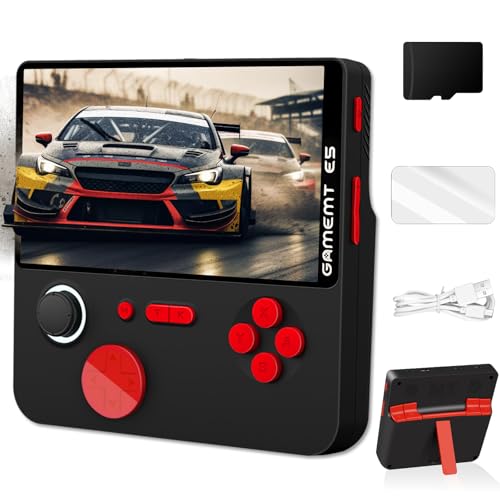 Handheld Game Console, 5 Inch IPS Screen Retro Gaming Console, Pre-Installed 64GB TF Card Built-in 15000+ Classic Games, 1280x720 Pixels, Game Searchable, Portable Pocket Arcade with Desktop Stand