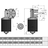 Fielect DC 12V 40RPM Reversible Worm Geared Motor High Torque Electric Gear Motor Turbine Worm Gear Box Reduction Motor, Right Shaft GW7085