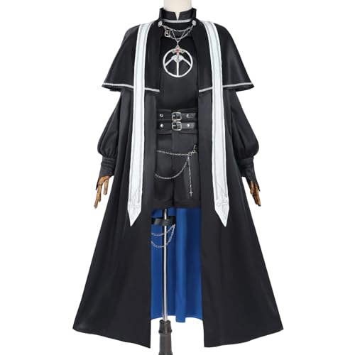 Nuoqi Genshin Impact 2-piece Set Scaramouche Wanderer Outfit Halloween Party Suit Black S