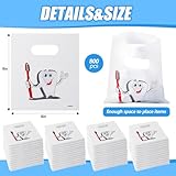 Colarr 800 Pcs Tooth Patient Care Dental Bags Bulk 9 x 8 Inches Dental Giveaway Bags with Handles Dental Goodie Bags for Dentist Clinics Tooth Care Accessories Party Favor Encouragement Gift (Patient)