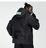 Aelfric Eden Mens Techwear Windbreaker Cargo Jackets Cyperpunk Japanese Harajuku Coat with Multi Pockets