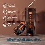 HeaDot Electric Protein Shaker Bottle, Blender Bottles for Protein Mixes, 24 Oz Echargeable Type-C Shaker Cup, Made with Tritan, BPA Free Shakers for Protein Shakes(Orange)