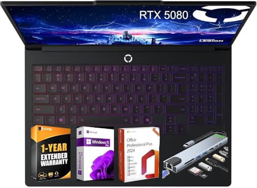Lenovo Legion Pro 7i 16" OLED WQXGA 240Hz Gaming Laptop Intel Core Ultra 9 275HX, 64GB RAM 2TB SSD NVIDIA GeForce RTX 5080 Eclipse Black, Win 11 Pro, 1-Year Ext Warranty, Microsoft Office