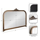 Kate and Laurel Hubanks Vintage Decorative Wide Arched Mirror, 40 x 30, Gold, Large Antique Statement Arch Mirror for Dresser or Mantel Home Decor Options