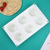 mostsom Spiral Shape Chocolate Candy Molds 6 Cavity Silicone Baking Mold Ice Cube Tray-Wedding,Festival,Parties and DIY Crafts (Spiral H1_11.8x7x1.4inch)