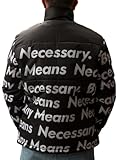 Crissman Designs Men Go-ku Dragon Drip Ball Puffer Down By-Any Means-Necessary Winter Jacket (4XL)