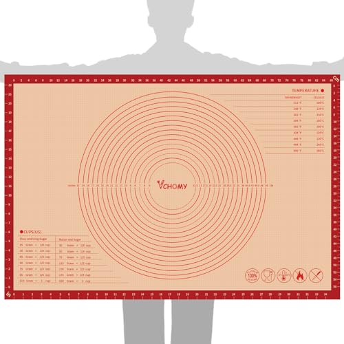 Extra Large Silicone Pastry Mat for Counter Rolling Dough,36x24 Inch,0.75mm Thick,Non Slip Silicone Baking Mat with Measurement (36 x 24 In)