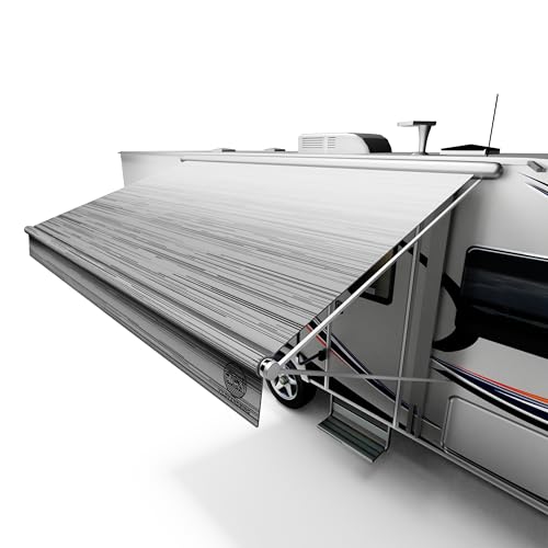 Heavy-Duty RV Awning Fabric Replacement 16ft – RV Canopy Replacement, 19.5oz Heat-Sealed Vinyl, UV-Resistant, Sunproof, Weatherproof, Universal Outdoor Canopy for RVs, Motorhomes & Trailers