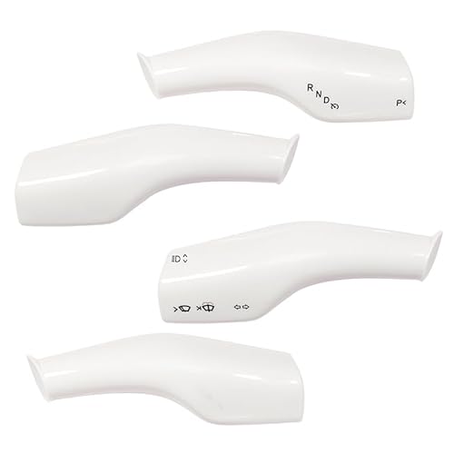 FOAN Steering Lever Cover, Carbon Fiber Car Gear Shift Lever Covers Compatible with Tesla Model 3/Y, Full Protection Gear Shift Cover Accessories, 4PCs, White