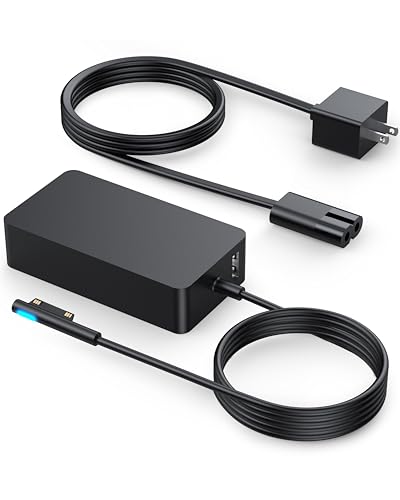 Surface Laptop Charger - 65W for Microsoft Surface Laptop 5 4 3 2, Windows Surface Laptop Studio, Surface Pro 9 8 7+ 7 6 5 4 3 X, Surface Go 3 2, Surface Book 2 Power Supply AC Adapter Cord